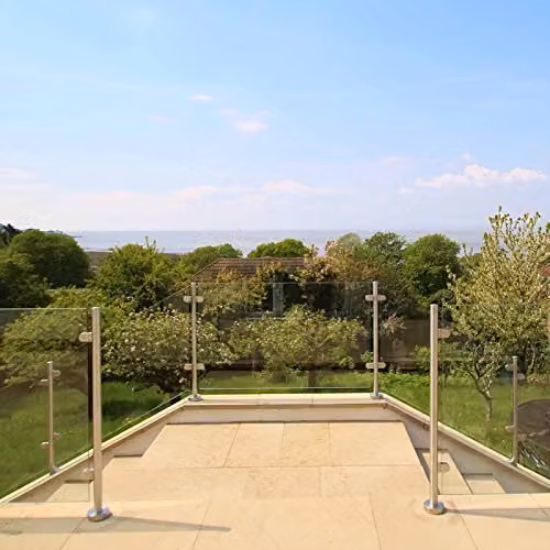 MonsterShop Stainless Steel Balustrade Mid Post in Silver, Height: 90 cm – 2
