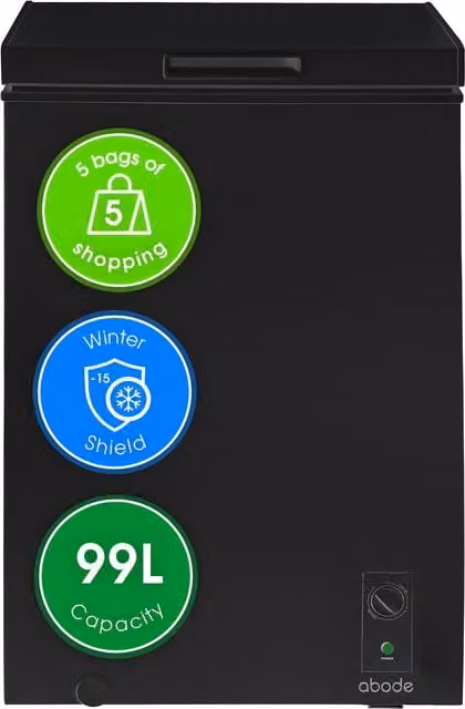 Abode 99L Freestanding Chest Freezer in Black – 1