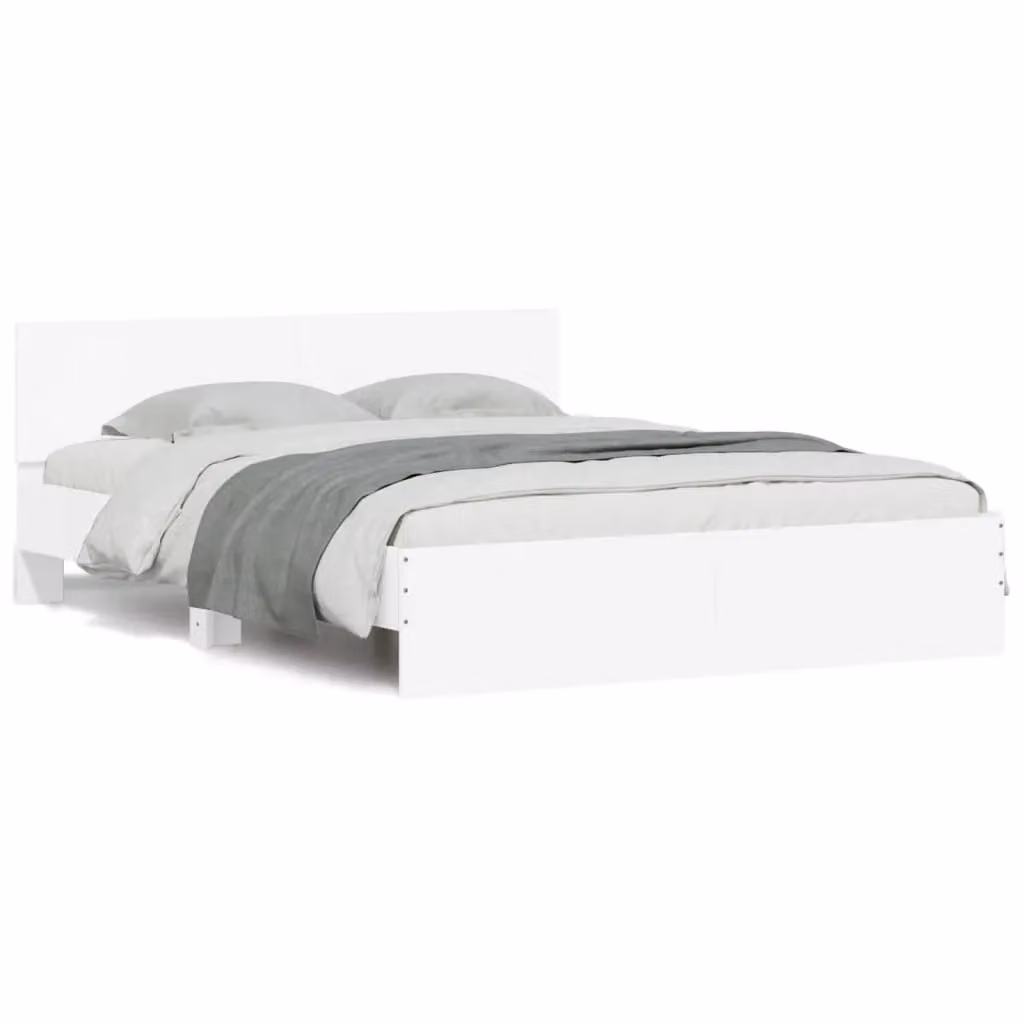 Berkfield Home White Bed Frame with Headboard and Lift Up Base, W/D/H: 140 x 190 cm – 2