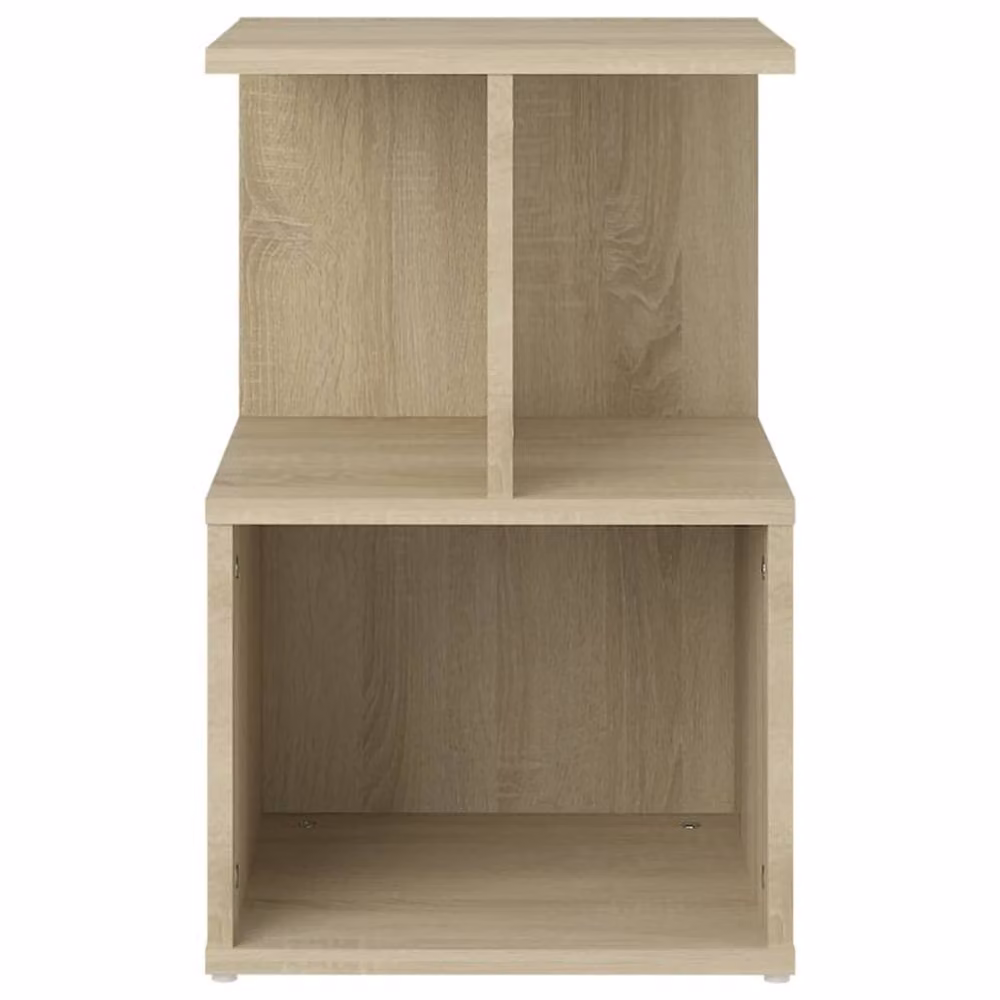 Berkfield Home Elegant Bedside Cabinets, 2 Piece Set in Sonoma Oak and Beige, W/D/H: 35 x 35 x 55 cm – 4