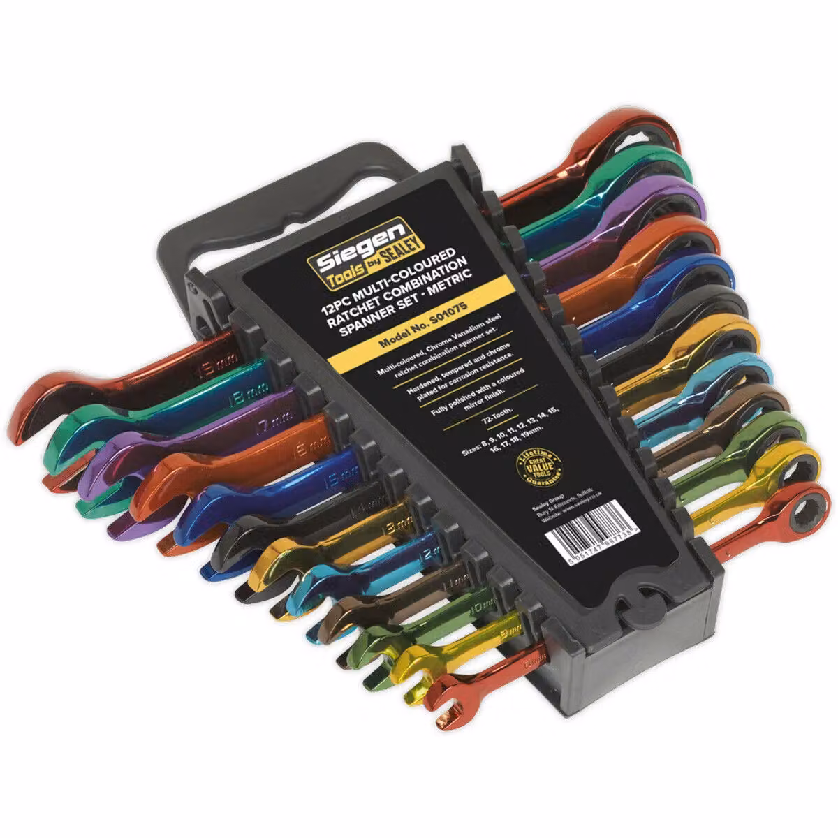 Loops 12pc Multicolour Combination Ratchet Spanner Kit, Chrome Vanadium and Stainless Steel – 2