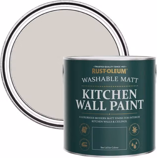Rust-Oleum Purple and Grey Matt Kitchen Wall Paint, Mould Resistant, 2.5 l
