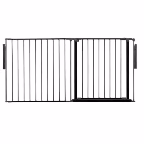 Safetots Premium Multi Panel Room Divider with Swing Door, Black, H 70 cm x W 154 cm – 1
