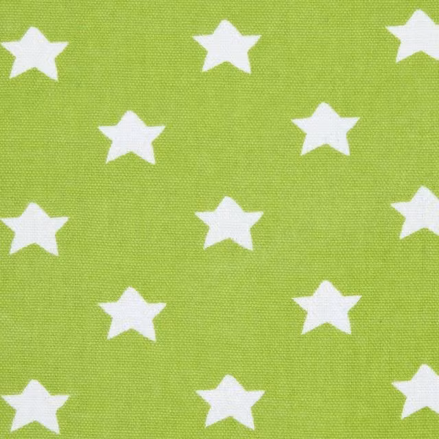 Homescapes Pure Cotton Stars Fabric, Green, 150cm Wide