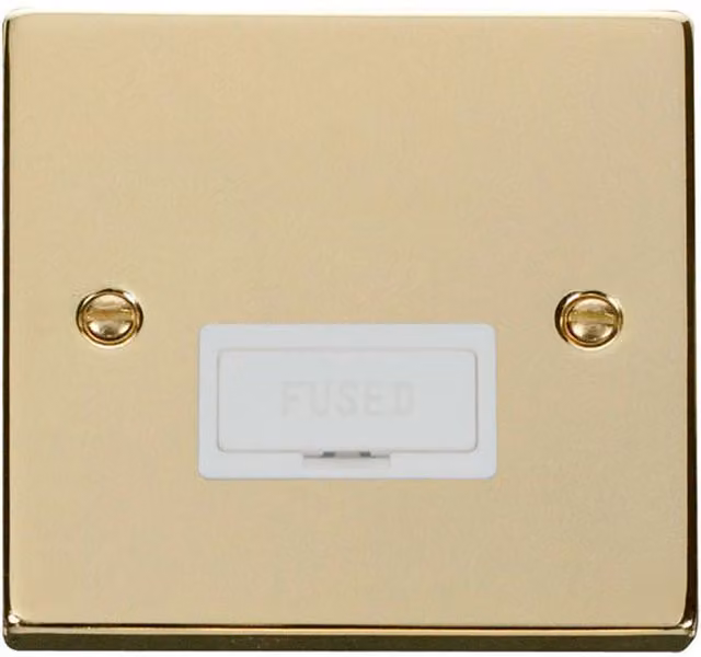 SE HOME Polished Brass 13A Fused Connection Unit with White Plate