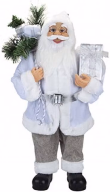 KDMD Luxury Freestanding Grey and Brown Santa Christmas Decoration, Height: 60 cm