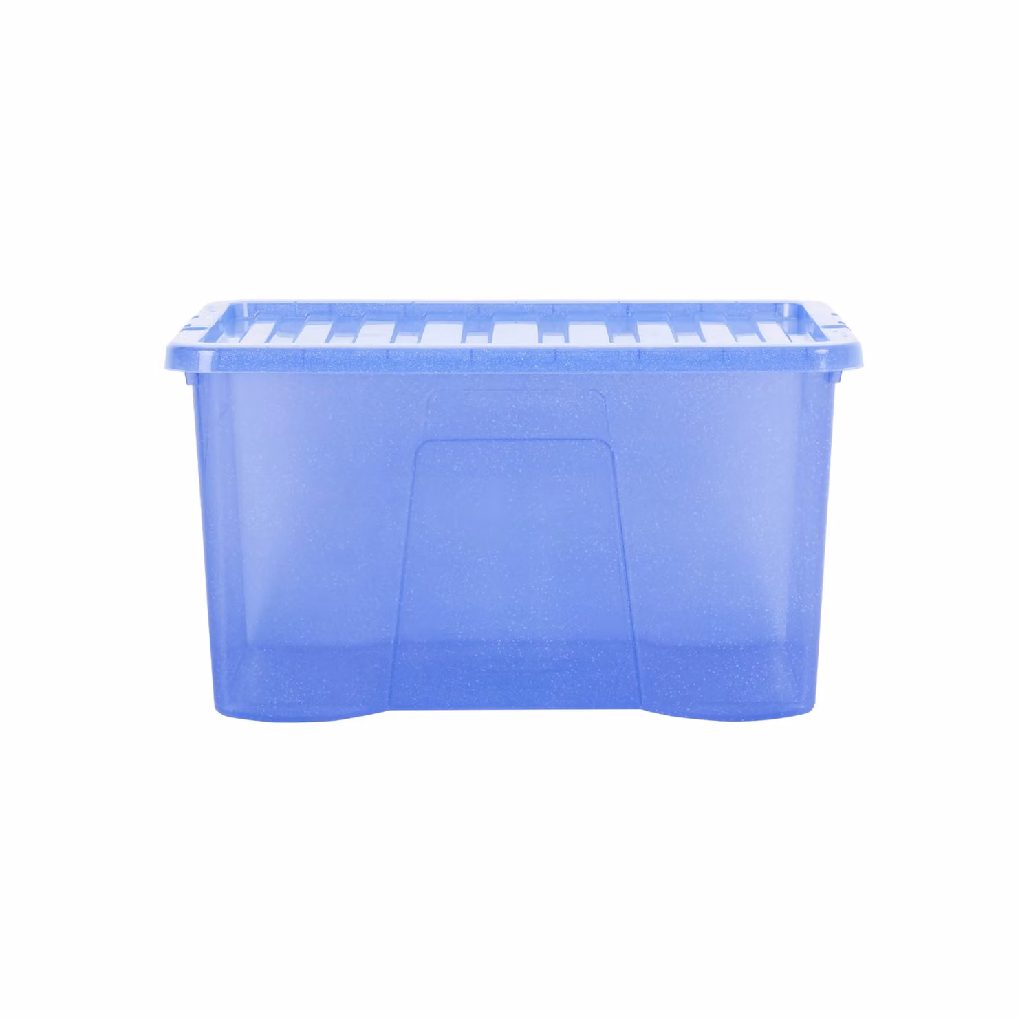 Wham Crystal Stackable Plastic Storage Boxes with Lids and Handles, Blue, 3 x 60L – 2