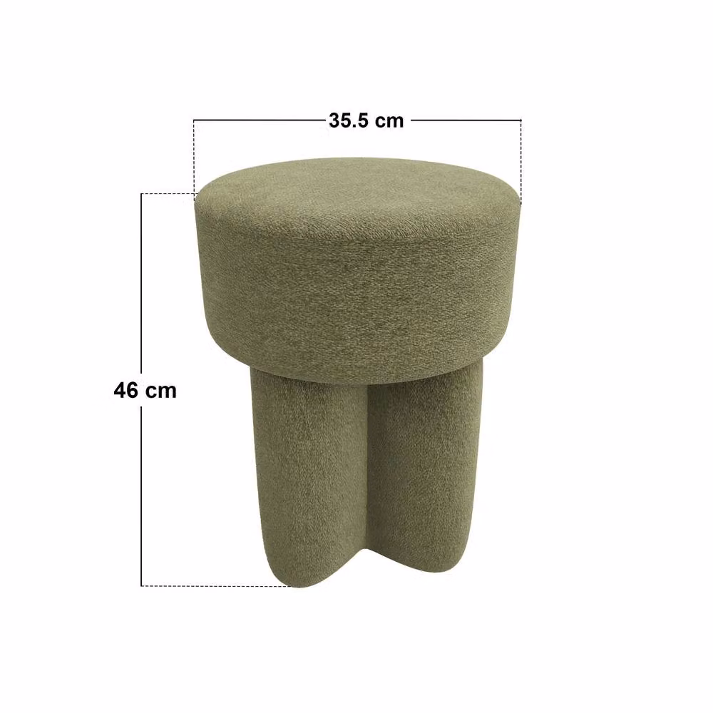 Solace+Co Astrid Fabric Pouffe in Green – 2