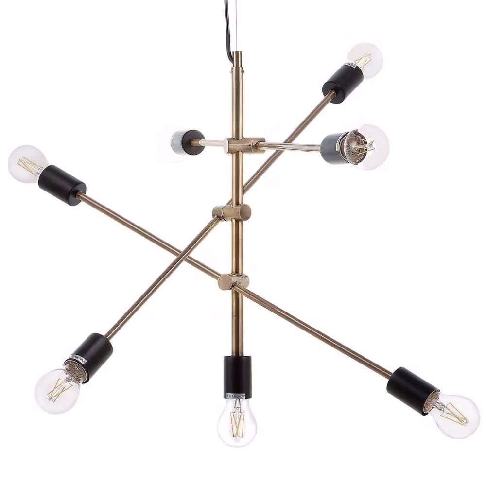 Wyld and Coco 7-Light Industrial Bronze and Brass Suspended Bar Pendant Lamp – 2
