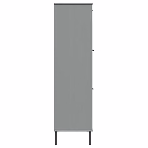 vidaXL OSLO Bookcase in Grey with Solid Pine Wood and Metal Legs, W/D/H: 90 x 35 x 128.5 cm – 3