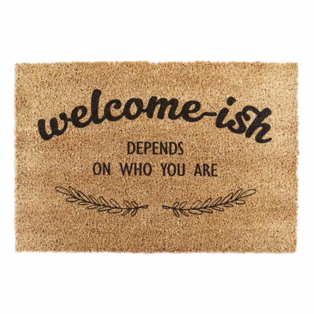 Artsy Mats Welcome-ish Doormat in Brown, Coir and Natural Rubber, W: 90 cm, D: 60 cm – 2