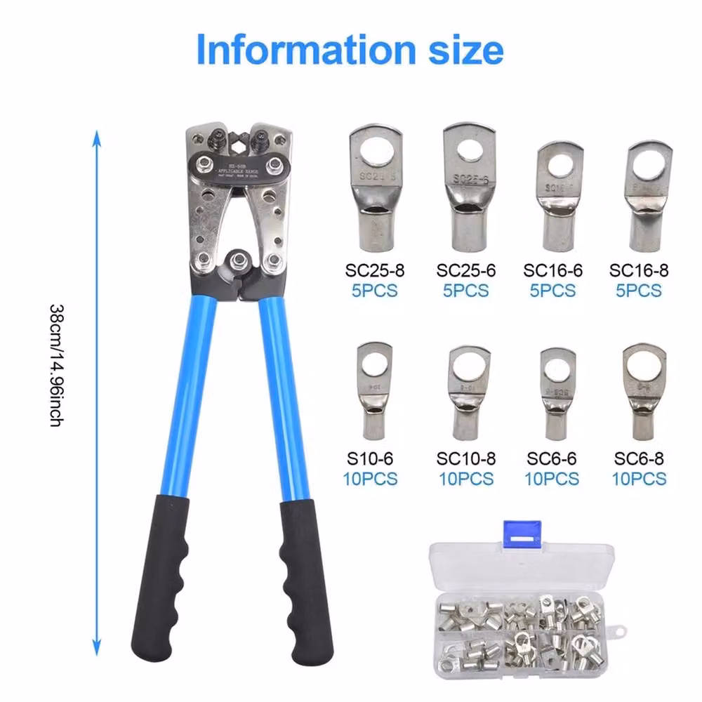 Nordara 150-Piece Copper Tube Lug Ring Crimp Connectors Kit in Gold and Multicolour