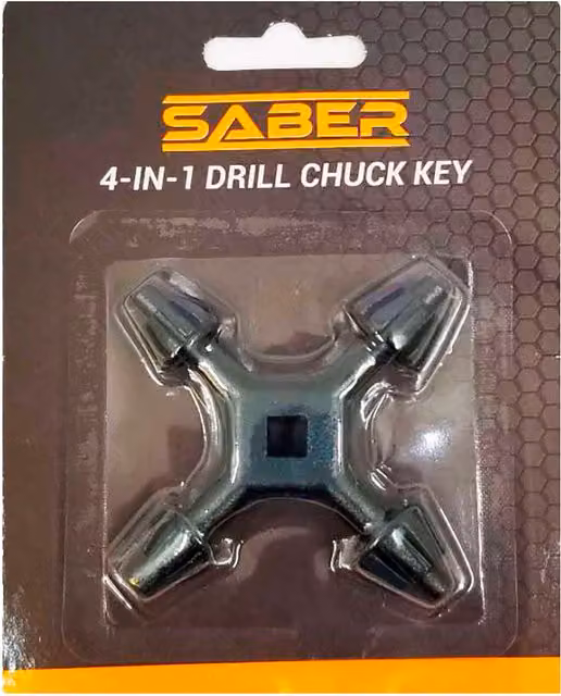 Saber Multifunction Drill Chuck Key in Silver Steel