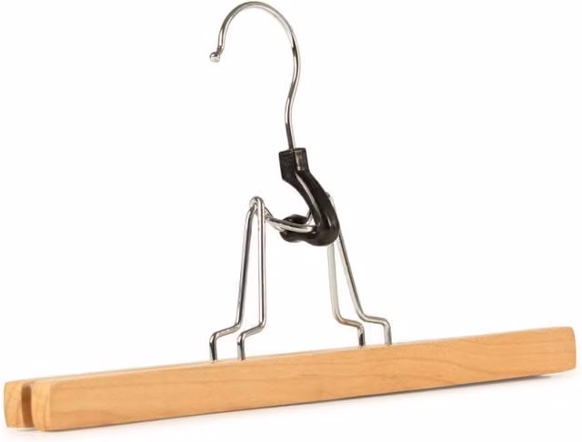 KDMD Nomad Sari Grip Bar Wooden Hanger for Trousers and Skirts, Brown, Width: 30 cm – 1
