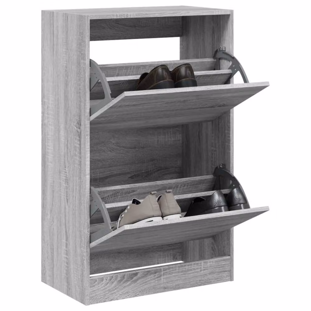 Berkfield Home Grey Sonoma Shoe Cabinet with Tilting Compartments, W: 60 cm, D: 34 cm, H: 96.5 cm – 2