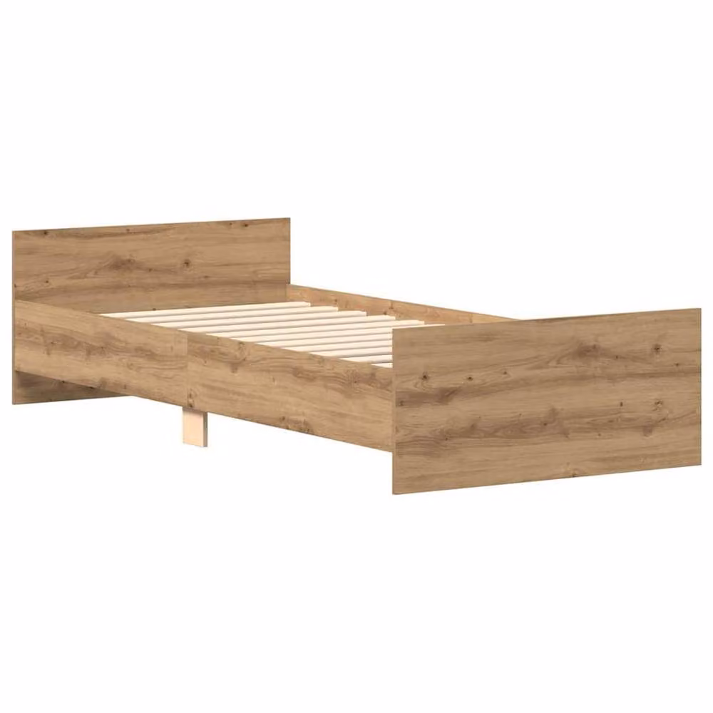 Berkfield Home Artisan Oak Bed Frame in Brown, W/D/H: 100 x 200 cm – 3