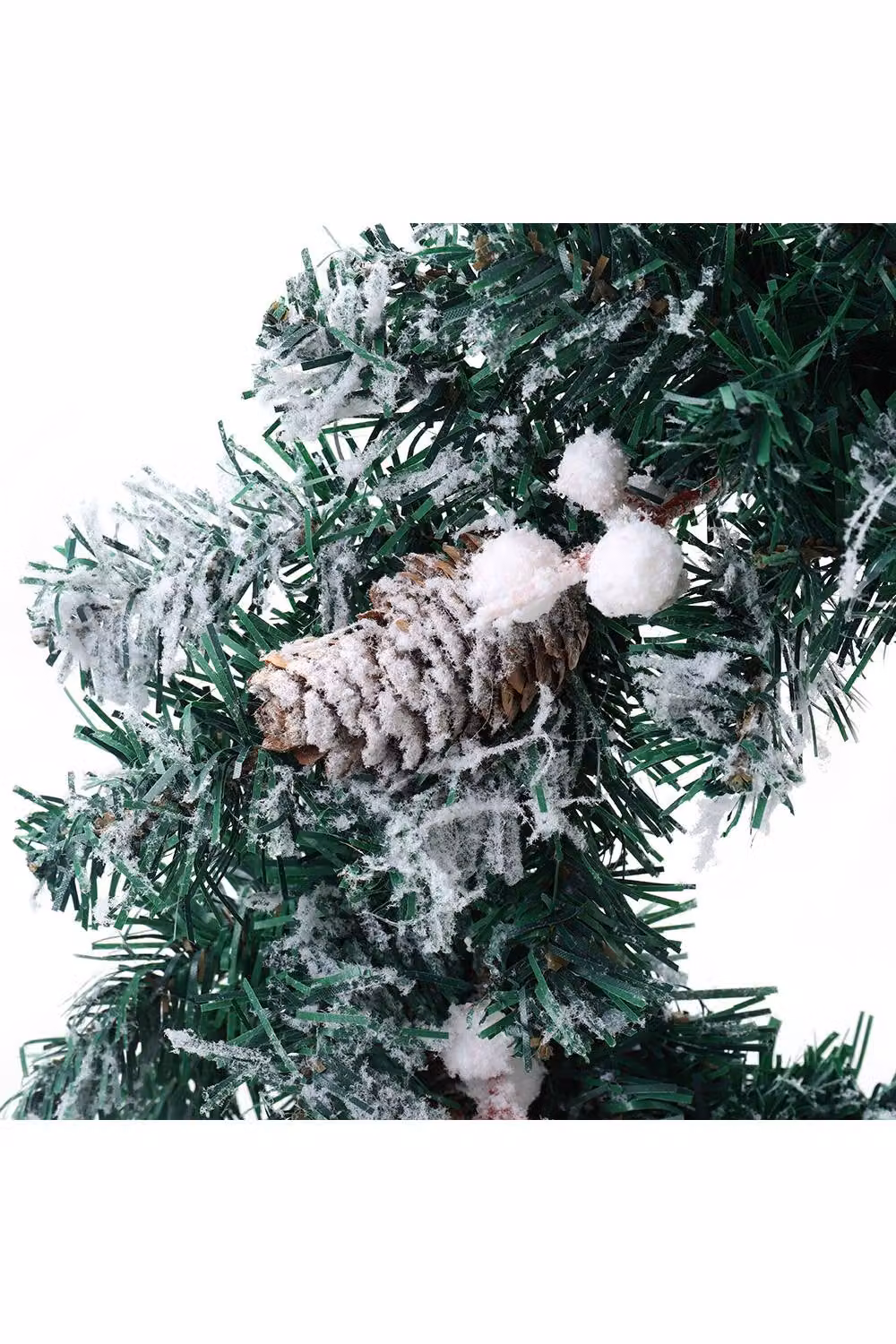 Living and Home Snow Flocked Christmas Artificial Wreath with Classical Ornaments, Green, Diameter: 30 cm – 3