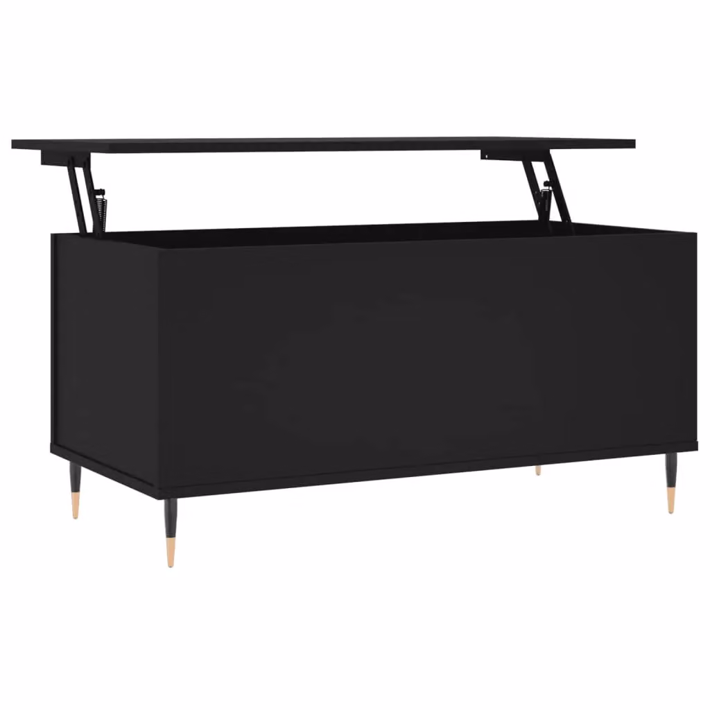 Berkfield Home Modern Black Rectangular Coffee Table with Lift Mechanism, W: 90 cm, D: 44.5 cm, H: 45 cm – 2