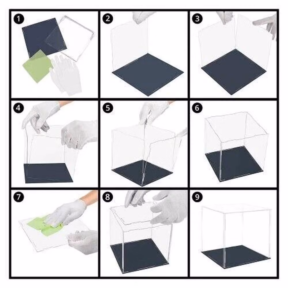 FLAVORA Acrylic Display Case with Lid, Clear, W/D/H: 30 x 30 x 30 cm – 3