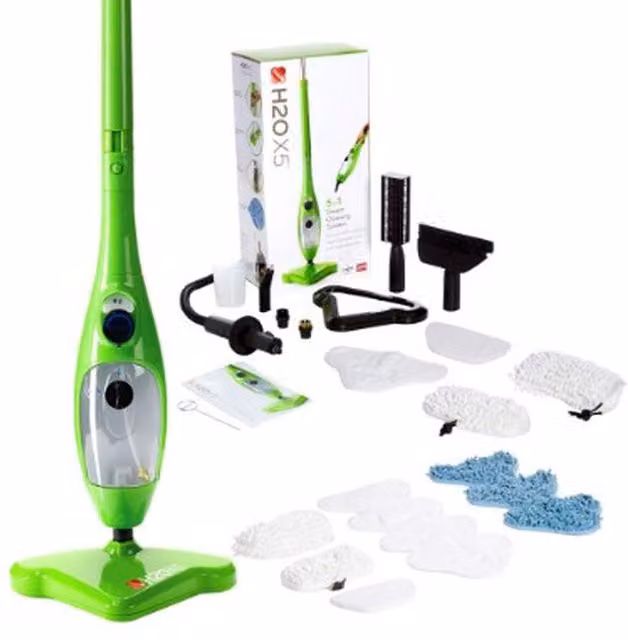 H2O X5 Steam Mop and Handheld Steam Cleaner in Green