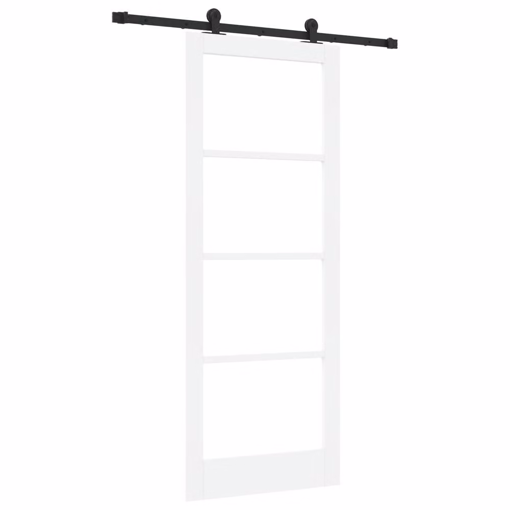 Berkfield Home Orkdal Modern Sliding Door with Hardware Set in White, W: 83 cm, H: 211 cm – 2