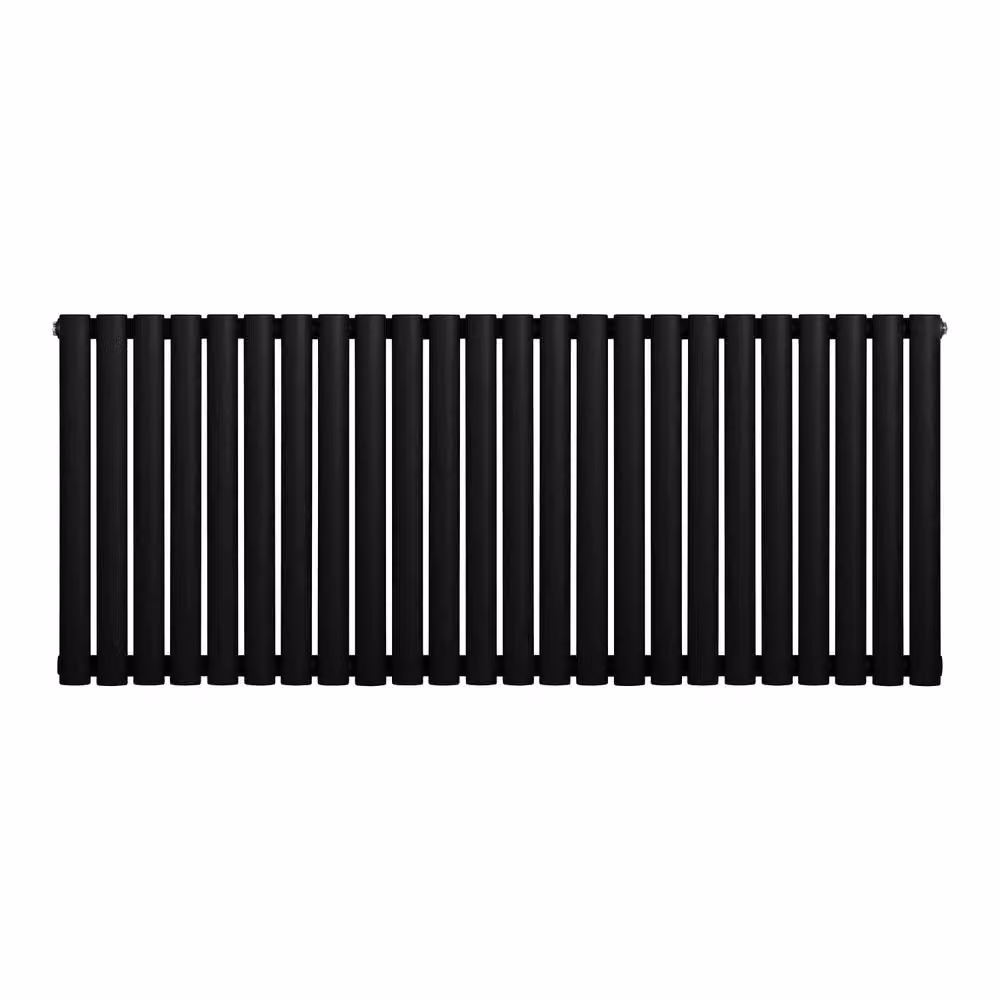 Monstershop Oval Single Column Steel Radiator in Black, H 144 cm x W 60 cm – 2