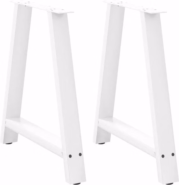 Berkfield Home A-Shaped Steel Coffee Table Legs, 2 Pieces, White, H: 72-73 cm x W: 80 cm