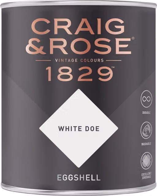 Craig and Rose Eggshell Paint in White Doe