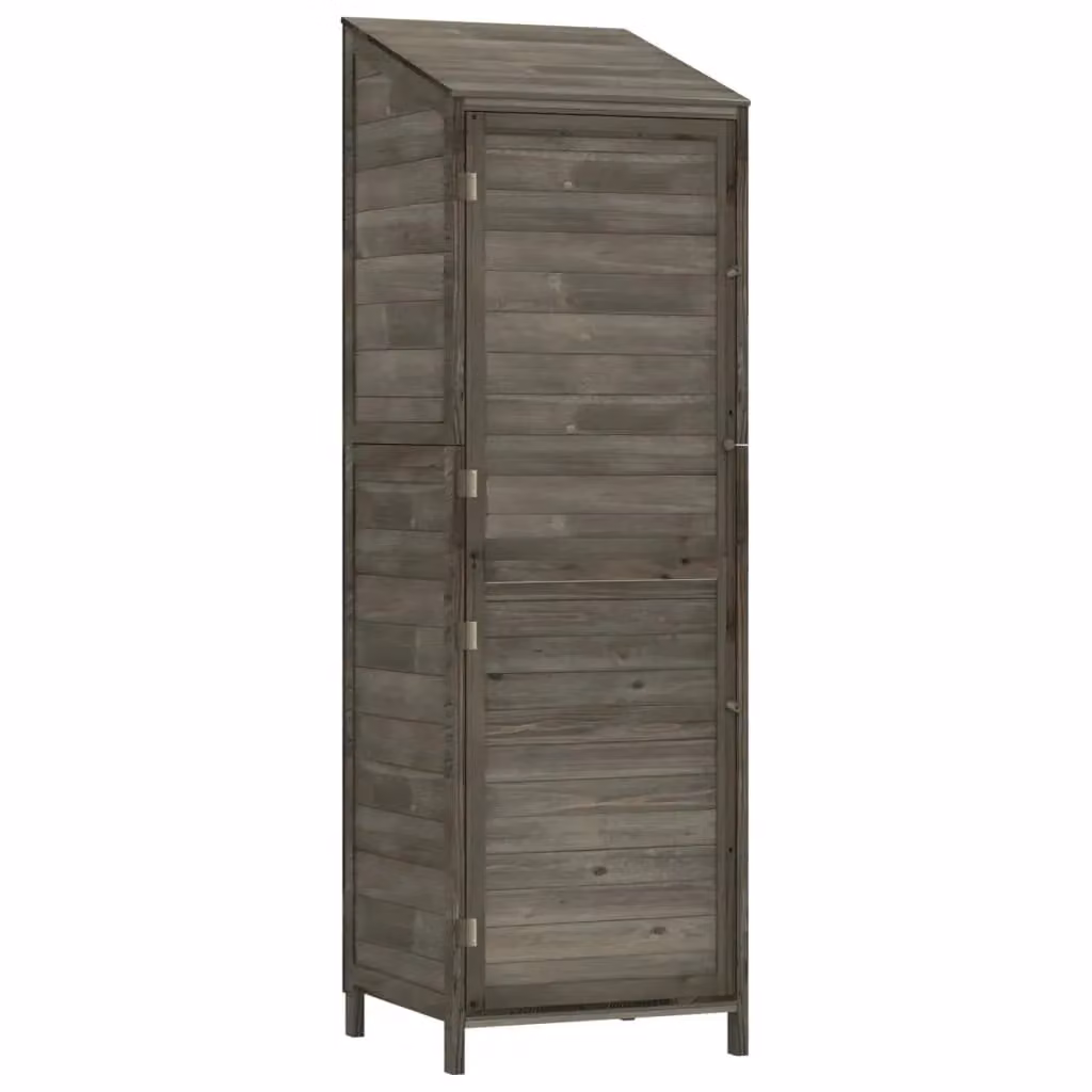 Berkfield Home Tall Garden Shed Cabinet in Anthracite and Black, Solid Wood, W/D/H: 55 x 52 x 174.5 cm – 2