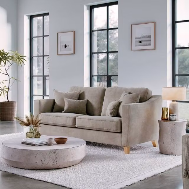 The Great Sofa Company Jackson 3 Seater Chenille Sofa in Stone – 1