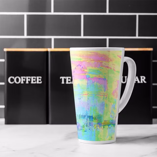 Fuzzy London Latte Mug in Blue and Multicolour