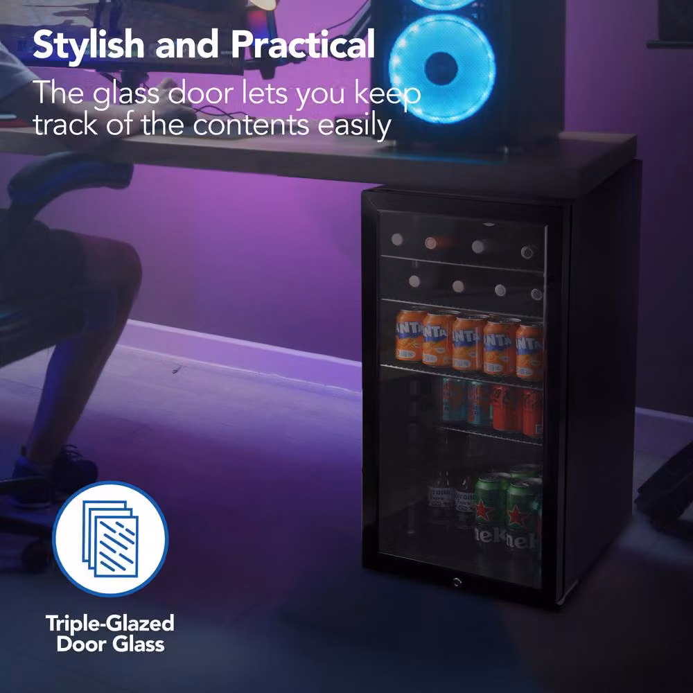 Igenix Under Counter Drinks Fridge, 98 Litre, Black – 5