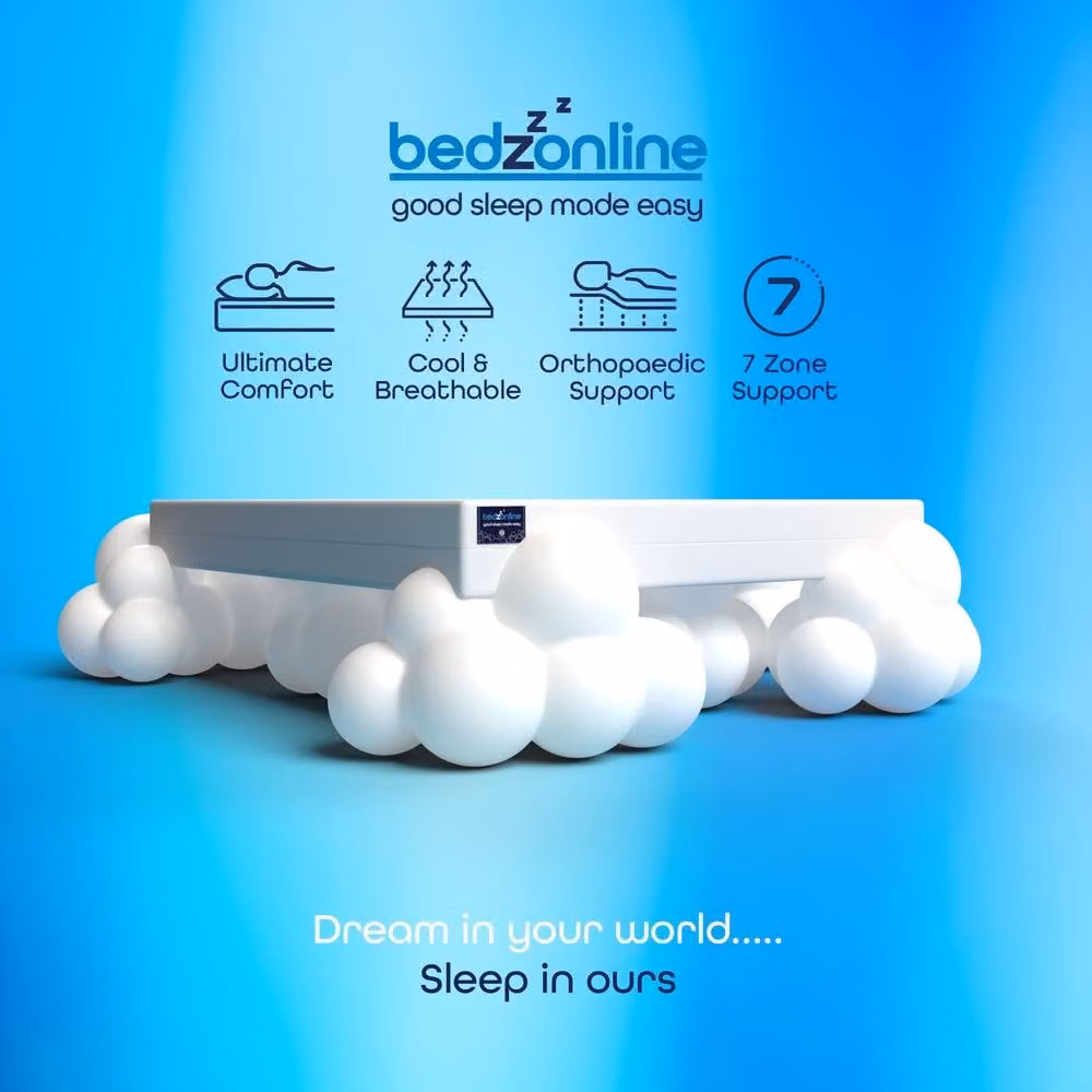 Bedzonline Antibacterial Memory Foam Mattress in White, W/D/H: 120 x 200 x 15 cm – 3