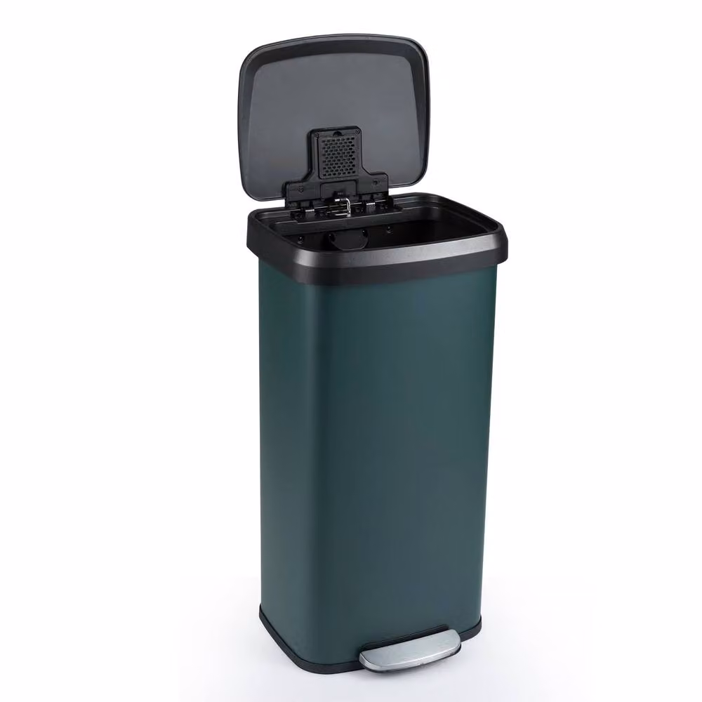 Costway 68L Stainless Steel Recycling Pedal Bin with Soft Close and Odour Filter in Green – 3
