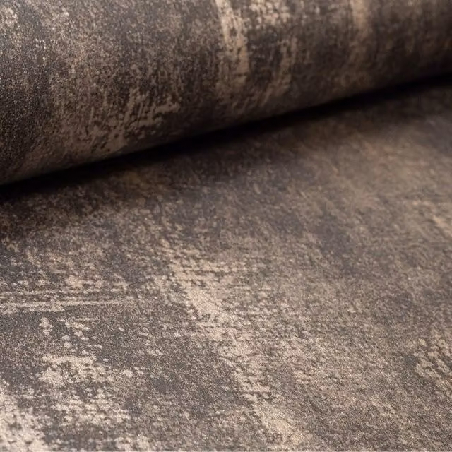 Deco Print Abstract Industrial Distressed Concrete Wallpaper in Grey, Anthracite and Copper