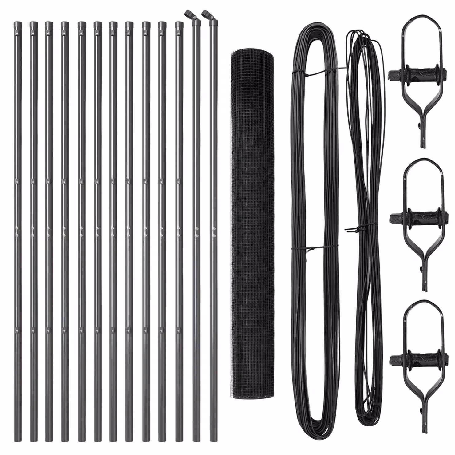 Berkfield Home Grey Powder-Coated Steel Welded Wire Fence with 13 Posts, H: 120 cm, L: 25 m – 2