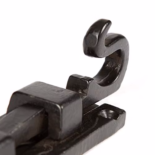 Hammer and Tongs Straight Shepherd's Crook Surface Bolt in Matt Black Iron, Pack of 2 – 3