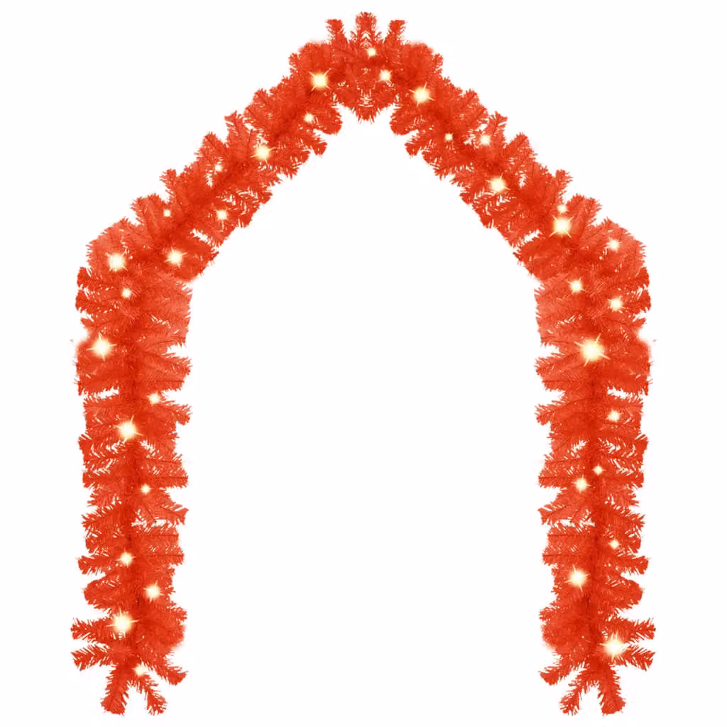 Berkfield Home Red Christmas Garland with LED Lights, 20 m – 2