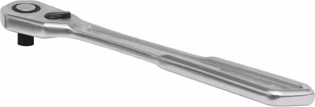 Loops Low Profile 90-Tooth Ratchet Wrench with 1/4 Inch Square Drive and Flip Reverse Mechanism in Silver Chrome Vanadium Steel