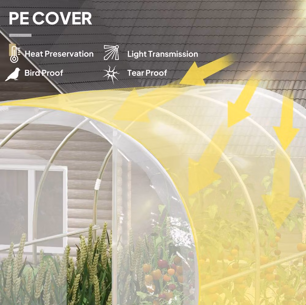 STILVORA Walk-in Greenhouse with Hinged Door in Transparent – 4