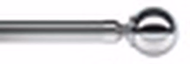 NewEdgeBlinds Ball End Metal Eyelet Curtain Pole Set in Silver, Width: 90 cm