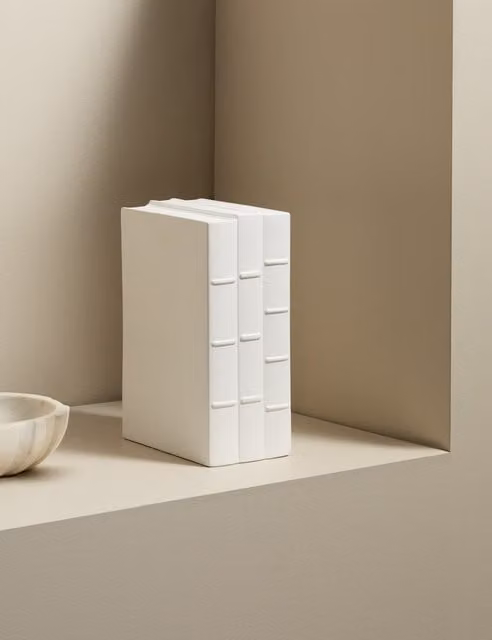 M&S x Kelly Hoppen White Ceramic Books Ornament