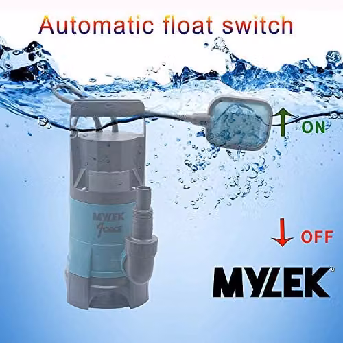 Mylek 750W Submersible Water Pump with 5m Layflat Hose in Blue or Yellow – 4