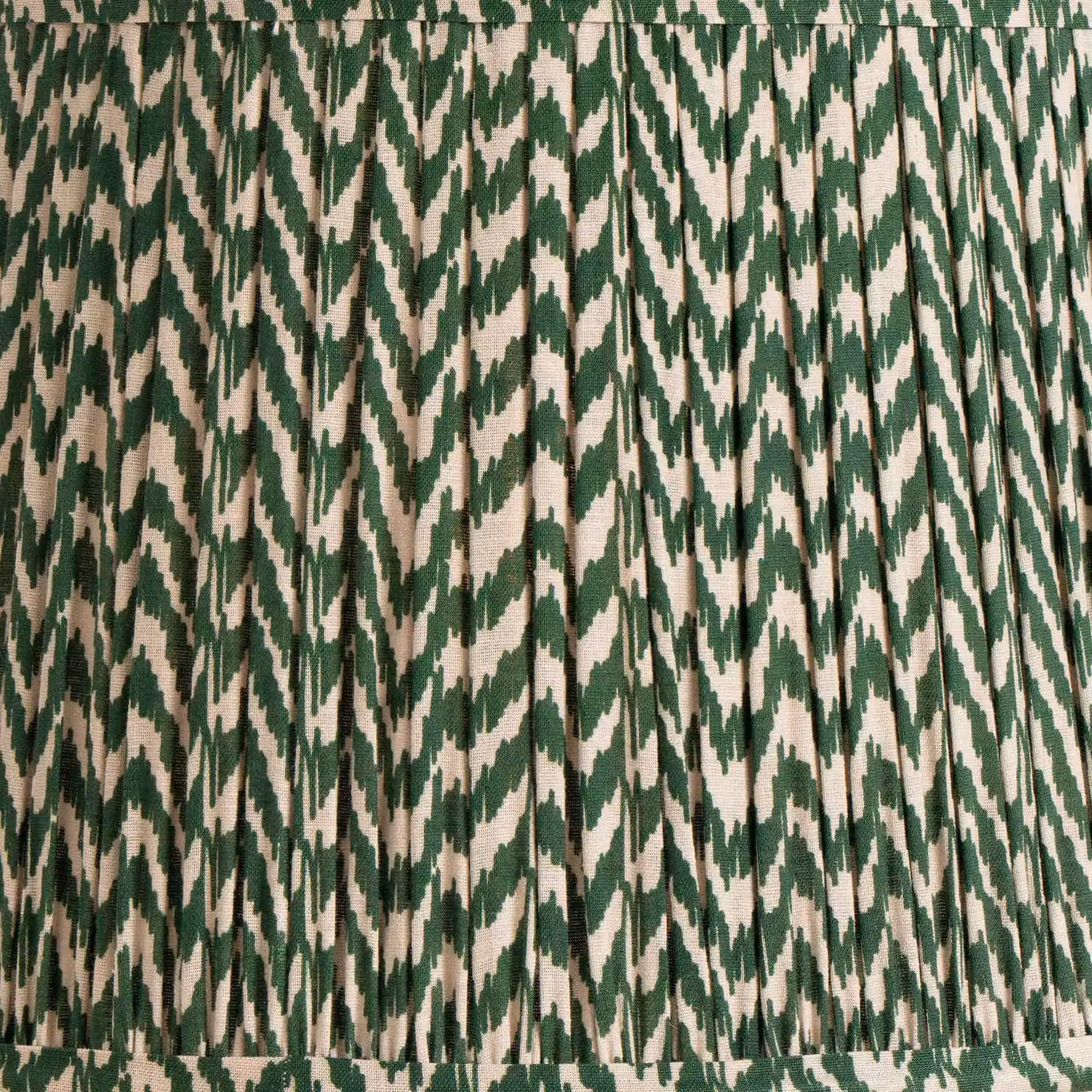 Ruma Green Chevron Tapered Pleat Fabric Lampshade for Table Lamps, Diameter: 30.48 cm – 2