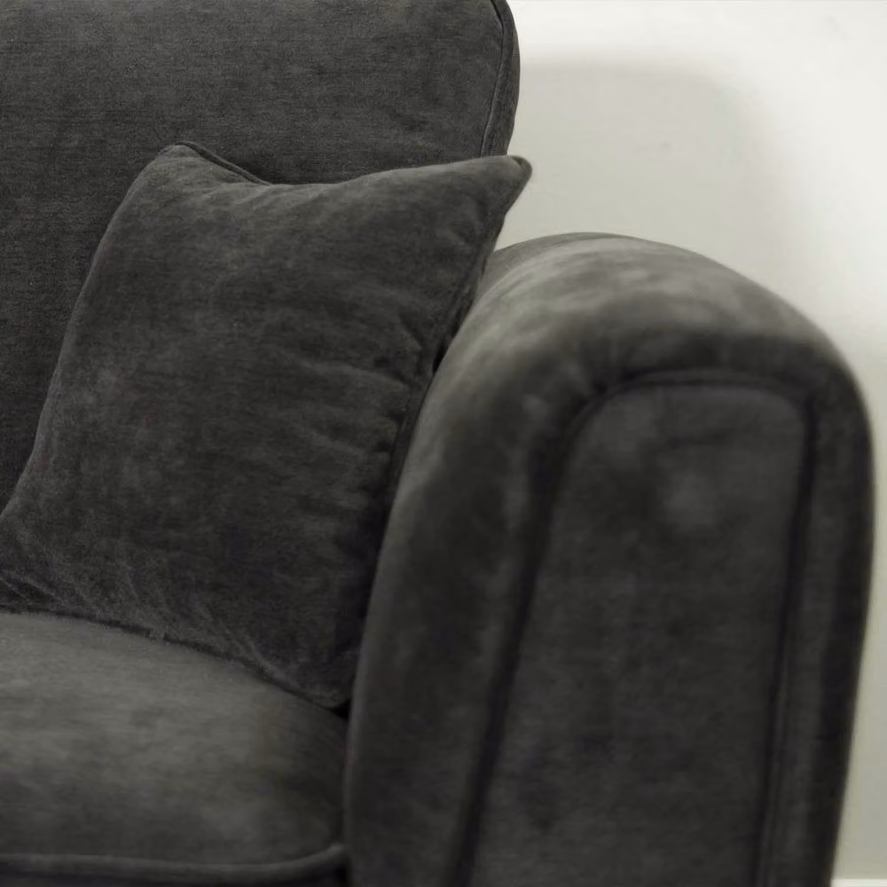 Furnishings For Less UK Ascot 3 Seater Sofa in Charcoal Chenille Fabric with Scatter Cushions – 2