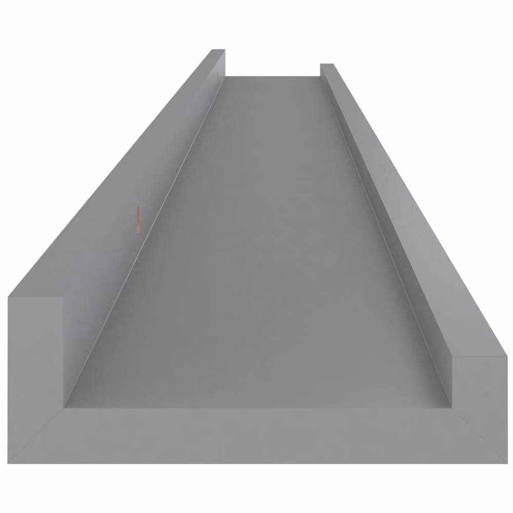 Berkfield Home Decorative Wall Mounted Shelves, 4 Piece Set, Grey, W: 100 cm, D: 9 cm, H: 3 cm – 3