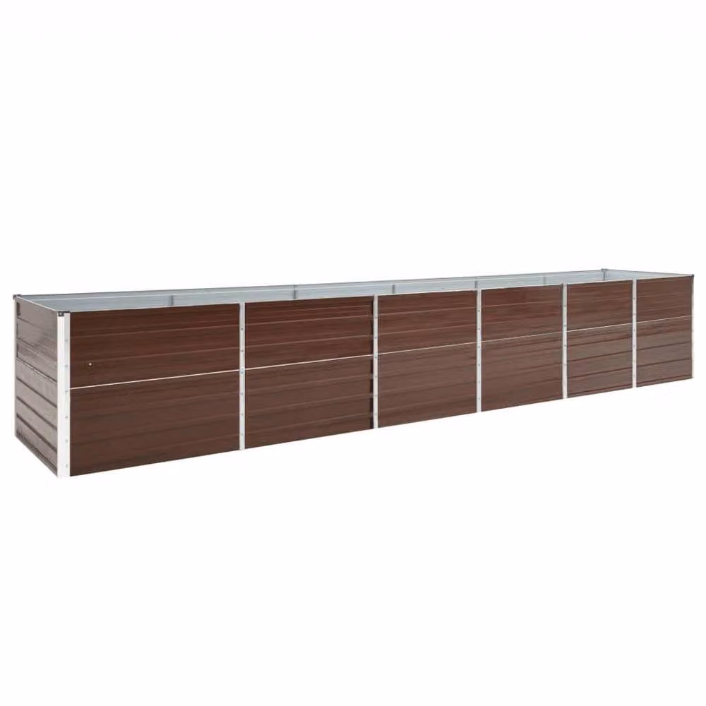 Berkfield Home Garden Galvanised Steel Raised Bed, Brown, W: 480 cm, D: 80 cm, H: 77 cm – 2