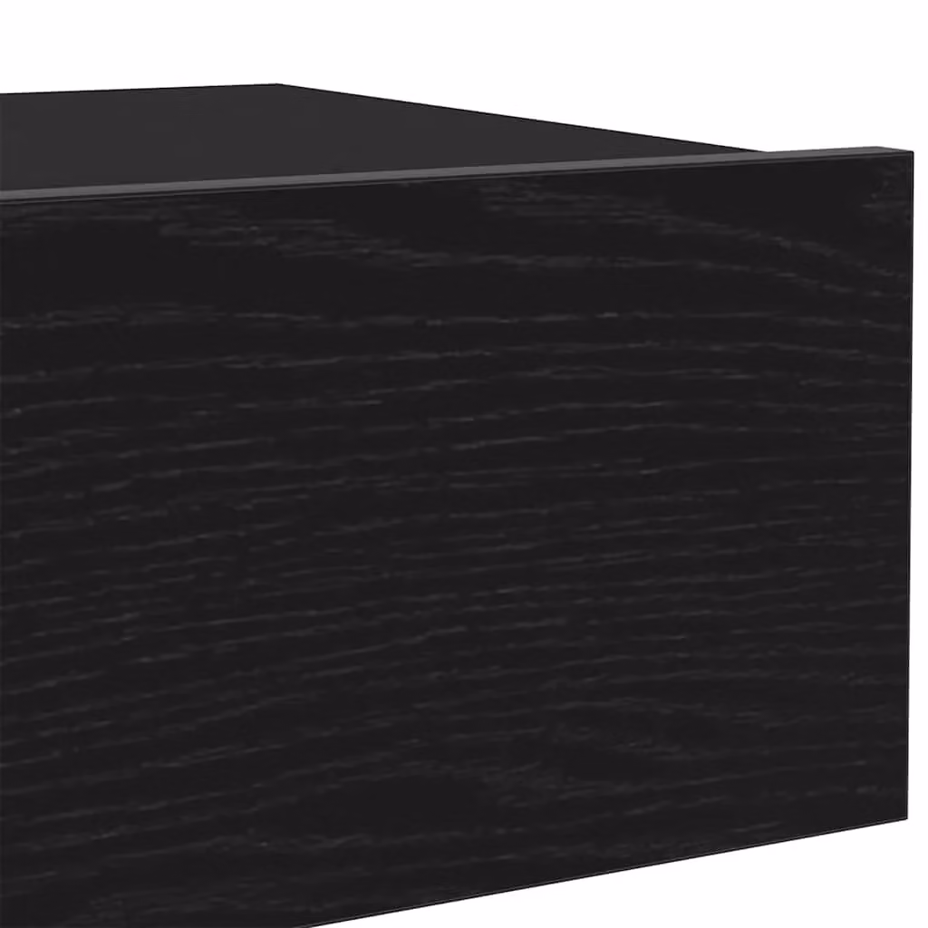 Berkfield Home Set of 2 Modern TV Cabinets with LED Lights in Black Oak, W: 60 cm, D: 35 cm, H: 15.5 cm – 4