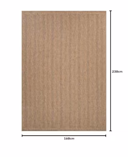 Desire Rugs Modern Herringbone Machine Woven Indoor Outdoor Jute and Polypropylene Area Rug, W: 160 cm, D: 230 cm – 2