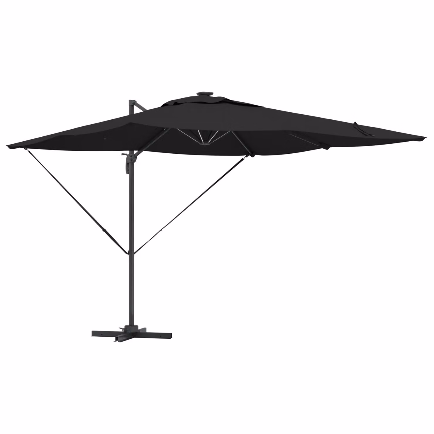 Berkfield Home Roma Cantilever Parasol with LEDs, Black, W/D/H: 286 x 285 x 270 cm – 2